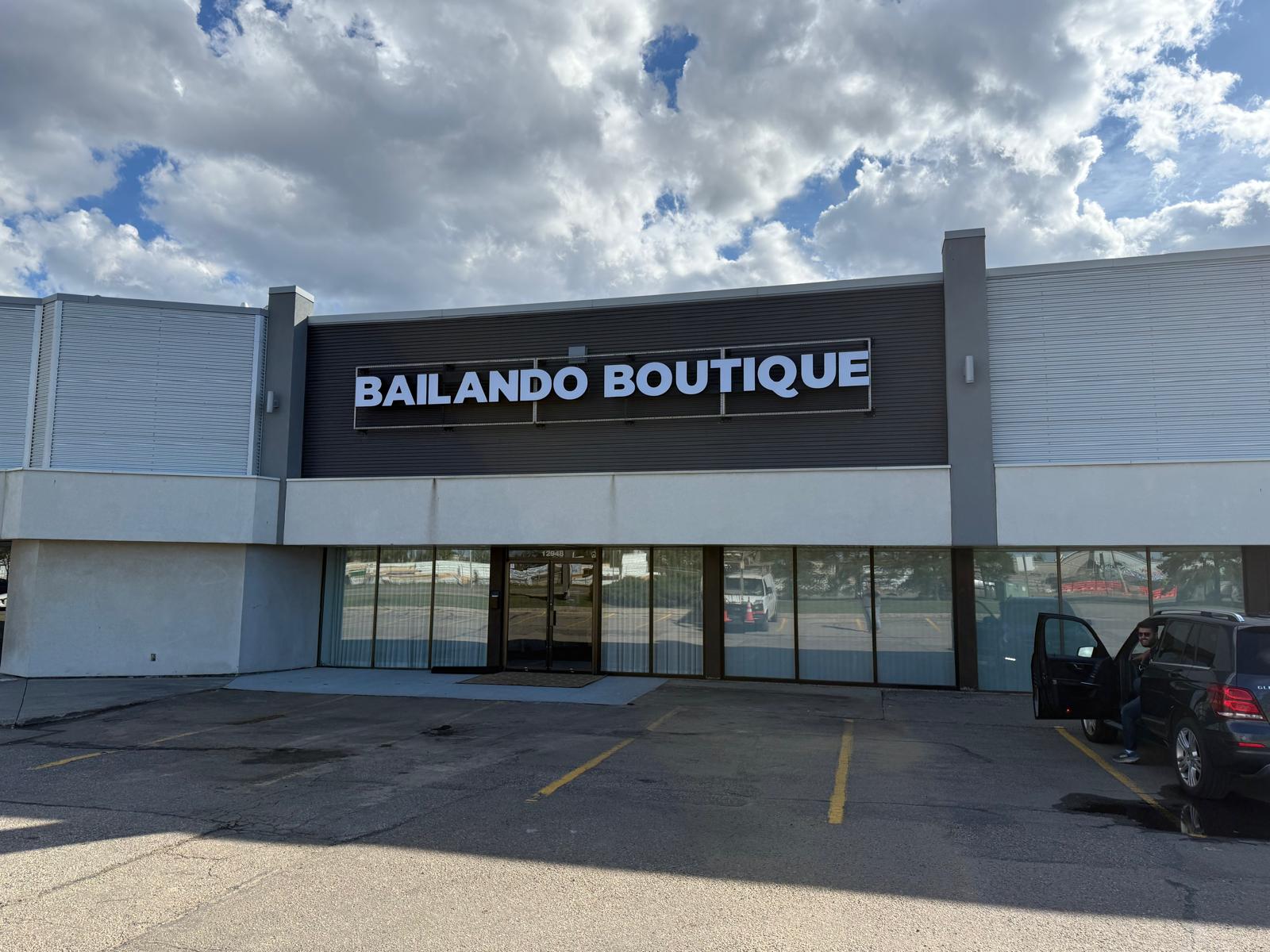 Bailando Boutique illuminated channel letter sign