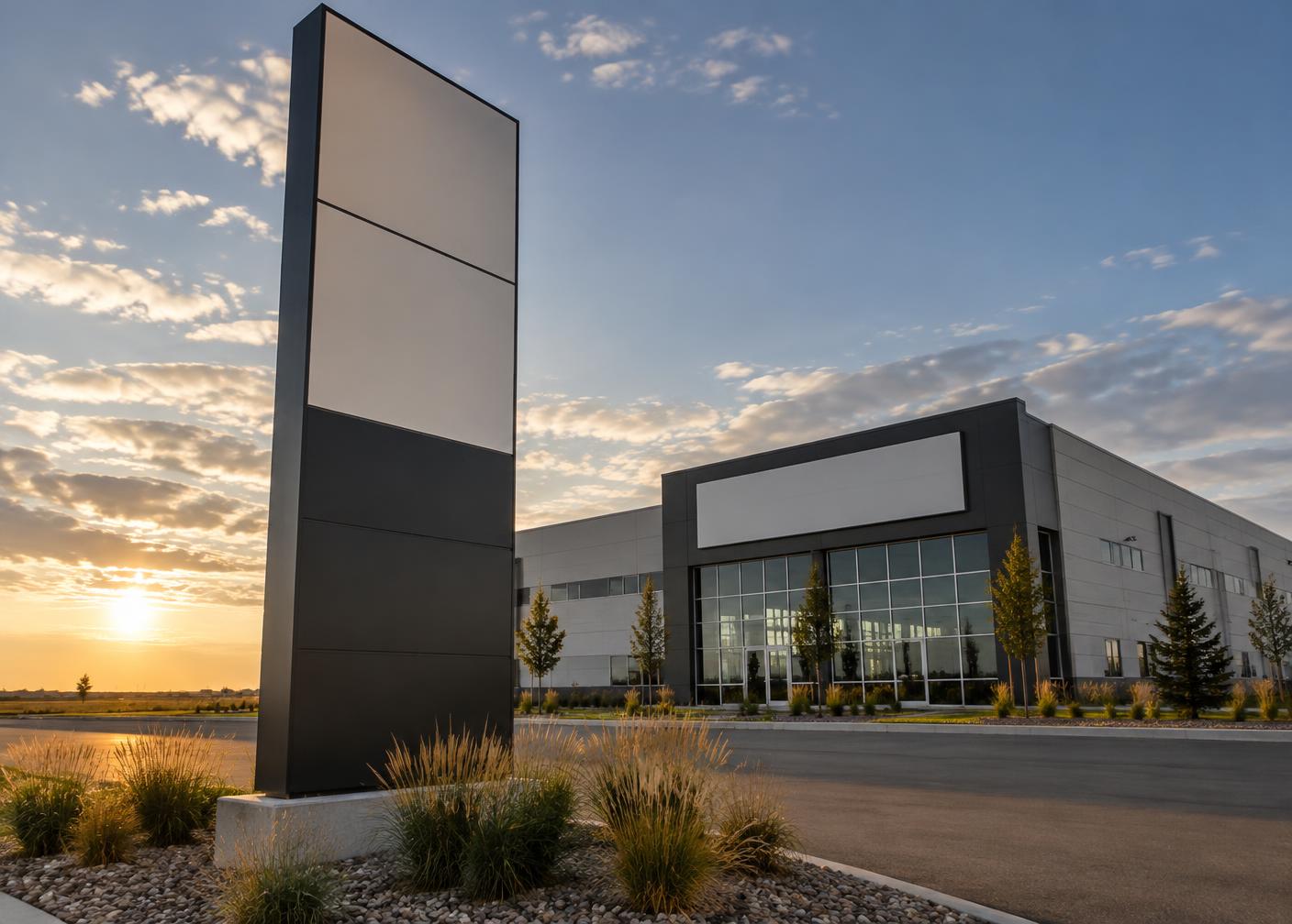 Dimensional building letters mounted on an exterior commercial facade
